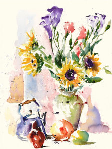 Lisianthus and Sunflowers
